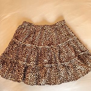 SHEIN Cheetah Print Ruffle Mini Skirt
